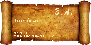 Bing Áron névjegykártya